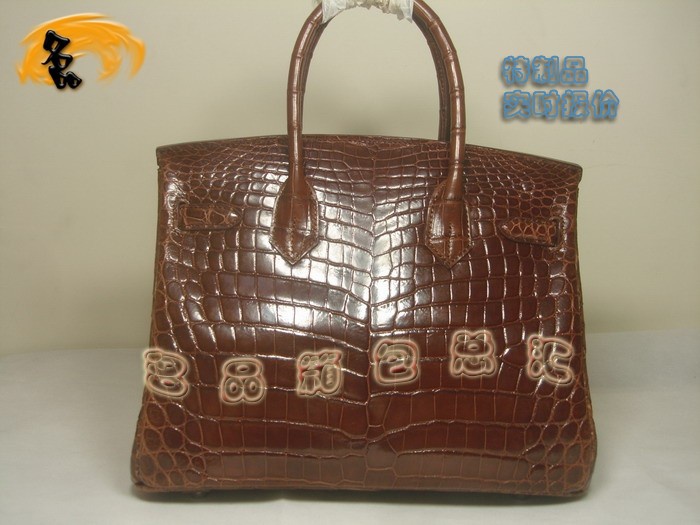 08159 Hermes Birkin 鉑金包 Hermes 女包 真鱷魚皮 手提包 深啡色 訂制品 實時報價