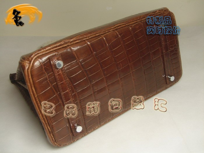 08159 Hermes Birkin 鉑金包 Hermes 女包 真鱷魚皮 手提包 深啡色 訂制品 實時報價