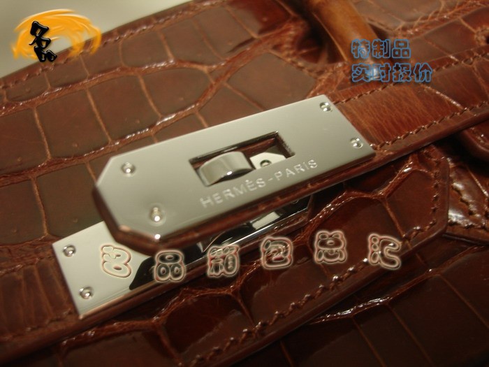 08159 Hermes Birkin 鉑金包 Hermes 女包 真鱷魚皮 手提包 深啡色 訂制品 實時報價