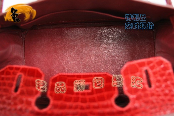 3845 Hermes Birkin 鉑金包 Hermes 女包 真鱷魚皮 手提包 紅色 訂制品 實時報價