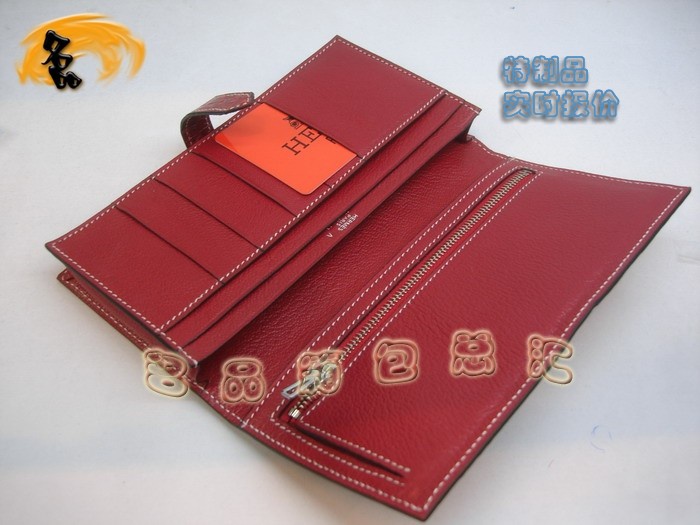 04618 Hermes最新款 Hermes真鱷魚皮 時尚女士錢夾 愛馬仕長款錢包 紅色 實時報價