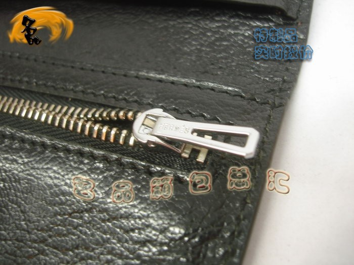 05615 Hermes最新款 Hermes真鱷魚皮 時尚女士錢夾 愛馬仕長款錢包 黑色 實時報價