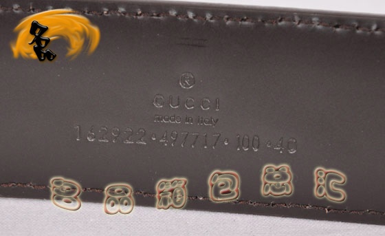 162922 Gucci新款 進(jìn)口牛皮配紅綠織帶金扣男士皮帶 Gucci皮帶 Gucci腰帶