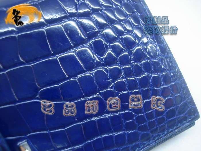 05615 Hermes最新款 Hermes真鱷魚皮 時尚女士錢夾 愛馬仕長款錢包 深藍色 實時報價