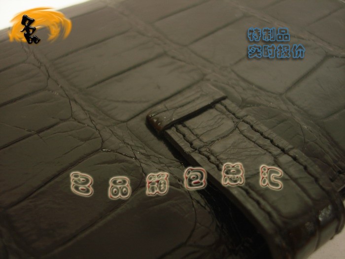 05389 Hermes最新款 Hermes真鱷魚皮 時尚女士錢夾 愛馬仕長款錢包 黑色 實時報價