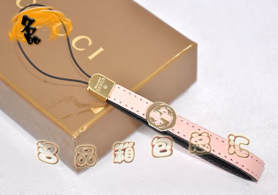 115279 Gucci手機鏈 Gucci進口高檔牛皮時尚女士手機掛飾 Gucci飾品 粉紅色