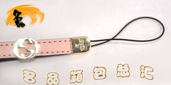 115279 Gucci手機鏈 Gucci進口高檔牛皮時尚女士手機掛飾 Gucci飾品 粉紅色