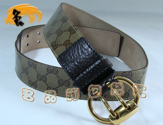 207558 Gucci皮帶 Gucci最新款 古奇時尚男士皮帶 Gucci腰帶 雙G水晶防水面料