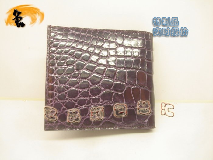 07486 Hermes錢包 Hermes真鱷魚皮 最新款短款錢包 愛馬仕錢夾 深紫色