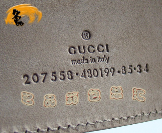 207558 Gucci皮帶 Gucci最新款 古奇時尚男士皮帶 Gucci腰帶 雙G水晶防水面料