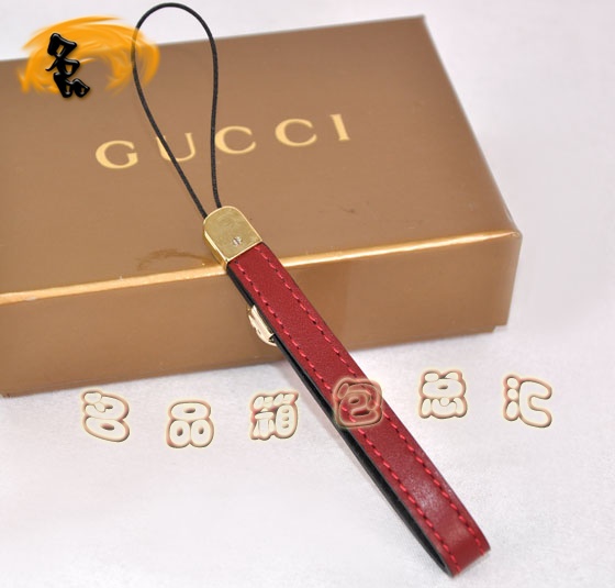 115279 Gucci手機鏈 Gucci進口高檔牛皮時尚女士手機掛飾 Gucci飾品 紅色