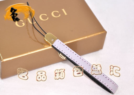 115279 Gucci手機鏈 Gucci進口高檔牛皮時尚女士手機掛飾 Gucci飾品 淺紫色