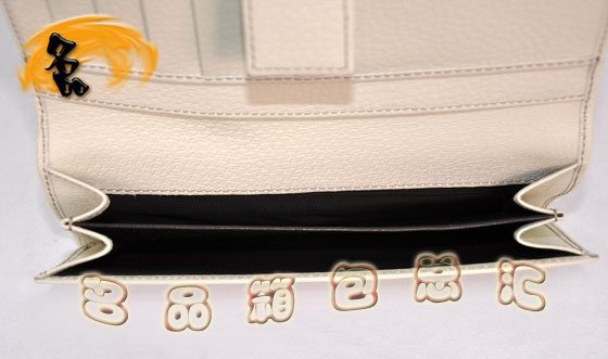 112715 Gucci經典雙G花布女士錢夾 Gucci長款錢包 Gucci女包 錢包 杏配米白色