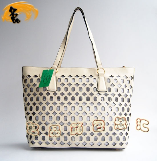 1020 Prada 最新款 時尚休閑女士單肩包 Prada女包 原版一比一品質 米白色