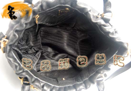 80066 正品品質 Prada最新款 進口牛皮時尚女包 Prada斜挎包 Prada手提包 黑色