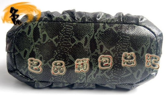 69588 Prada最新款 蛇紋女士手提包 普拉達進口牛皮時尚休閑女包 墨綠色