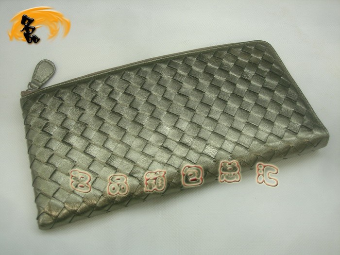 08673 Bottega Veneta羊皮手工編織錢包 BV女包 Bottega Veneta長款錢包 古銅色