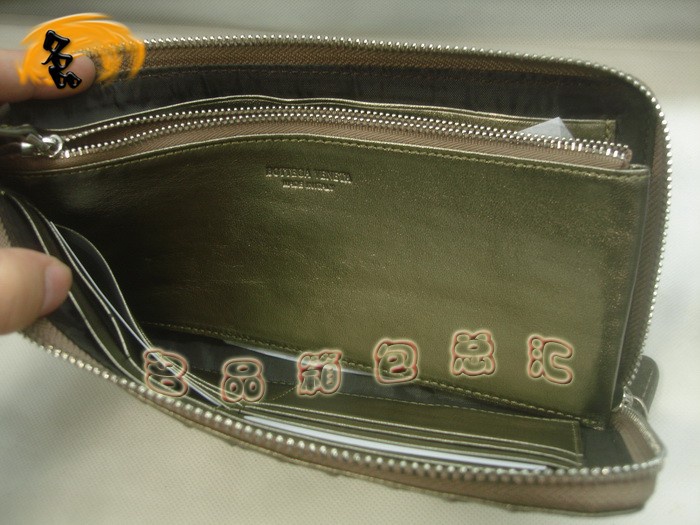 08673 Bottega Veneta羊皮手工編織錢包 BV女包 Bottega Veneta長款錢包 古銅色