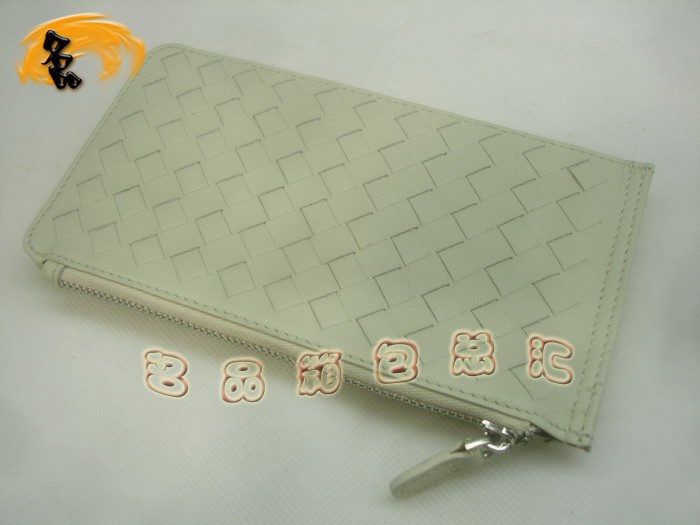 08691 Bottega Veneta羊皮手工編織錢(qián)包 BV卡夾 Bottega長(zhǎng)款錢(qián)包 卡包 米白色