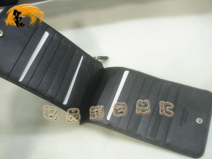 08694 Bottega Veneta羊皮手工編織錢包 BV卡夾 Bottega長款錢包 卡包 黑色