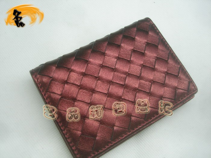 08826 Bottega Veneta經典羊皮編織工藝 寶緹嘉卡夾 BV錢包 Bottega卡包 棗紅色