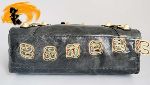 084332B 巴黎世家機車包 巴黎世家進口牛皮單肩包 Balenciaga手提包 女包 銀灰色