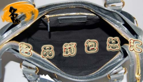 084332B 巴黎世家機車包 巴黎世家進口牛皮單肩包 Balenciaga手提包 女包 銀灰色