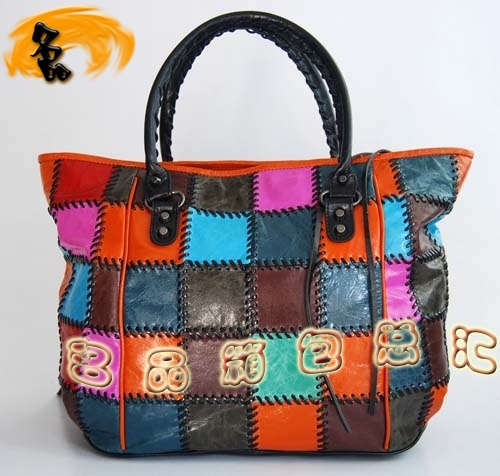 084609 Balenciaga最新款 拼色牛皮時(shí)尚女士手提包 巴黎世家女包 正品品質(zhì) 黑色