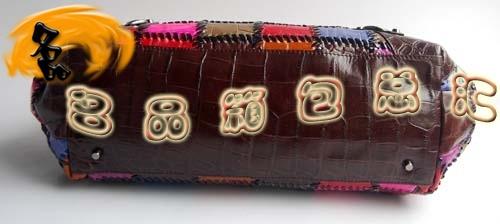 084610 Balenciaga最新款 拼色牛皮鱷魚紋時尚女士手提包 巴黎世家女包 深啡色