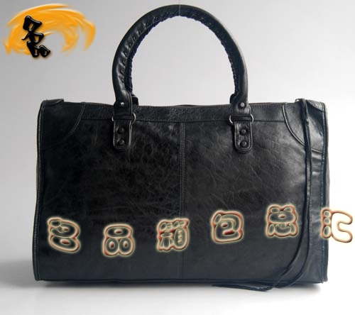 084324A 一比一品質(zhì) Balenciaga進(jìn)口羊皮女包 單肩包 巴黎世家機(jī)車(chē)包 手提包 黑色