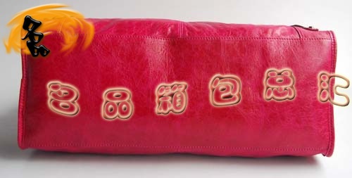 084324 Balenciaga單肩包 Balenciaga羊皮女包 機車包 巴黎世家手提包 桃紅色