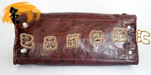 084328A Balenciaga單肩包 機車包 巴黎世家手提包 進口羊皮大銀釘女包 啡色