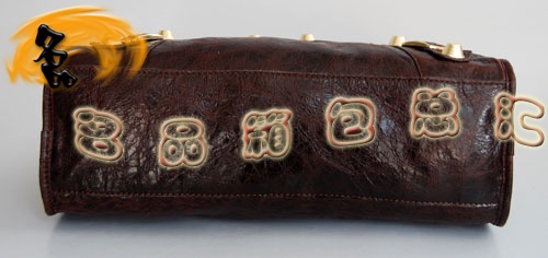 084332B Balenciaga機車包 單肩包 巴黎世家手提包 進口羊皮大金釘時尚女包 啡色