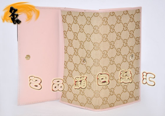 181593 一比一品質(zhì) 古奇雙G花布女士錢(qián)夾 Gucci長(zhǎng)款錢(qián)包 Gucci帆布包 杏配粉紅色