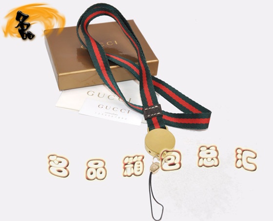 224076 Gucci手機鏈 古奇最新款掛件 Gucci手機掛飾 Gucci飾品 紅綠織帶