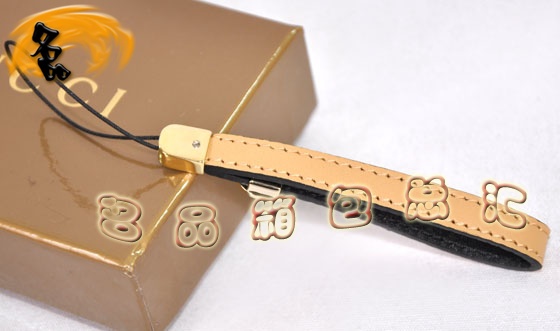 115279 一比一品質 Gucci手機鏈 古奇最新款掛件 Gucci手機掛飾 Gucci飾品 杏色