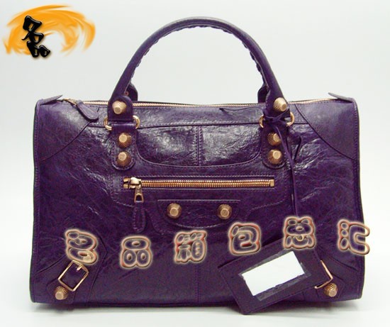 084324B Balenciaga女包 手提包 巴黎世家手提包 進口羊皮時尚休閑女包 紫色