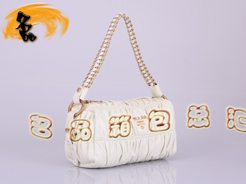BL0651 普拉達(dá)最新款褶皺羊皮女包 Prada手拎包 Prada單肩包 原版一比一品質(zhì) 白色