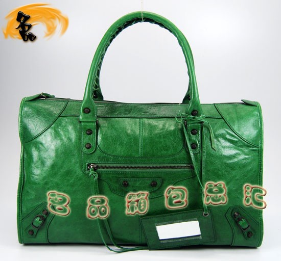 084324 Balenciaga機(jī)車(chē)包 單肩包 進(jìn)口羊皮時(shí)尚休閑女包 巴黎世家手提包 草綠色