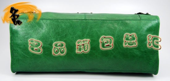 084324 Balenciaga機(jī)車(chē)包 單肩包 進(jìn)口羊皮時(shí)尚休閑女包 巴黎世家手提包 草綠色
