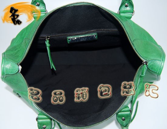 084324 Balenciaga機(jī)車(chē)包 單肩包 進(jìn)口羊皮時(shí)尚休閑女包 巴黎世家手提包 草綠色