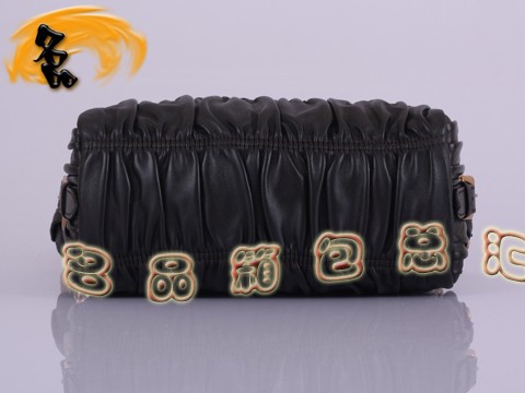 BL0651 普拉達最新款褶皺羊皮女包 Prada手拎包 Prada單肩包 原版一比一品質 啡色