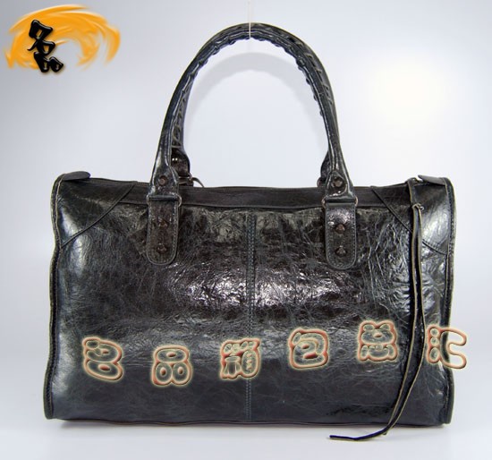 084324 Balenciaga機車包 單肩包 進口羊皮時尚休閑女包 巴黎世家手提包 深灰色