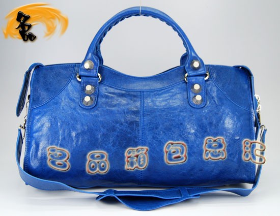 084328A Balenciaga女包 手提包 巴黎世家手提包 進口羊皮時尚休閑女包 藍色