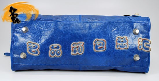 084328A Balenciaga女包 手提包 巴黎世家手提包 進口羊皮時尚休閑女包 藍色