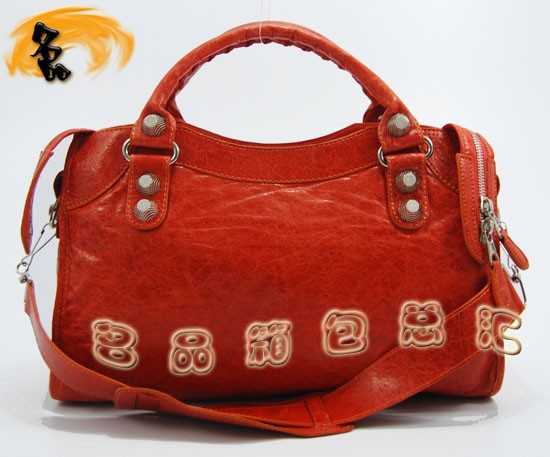084332A Balenciaga女包 單肩包 巴黎世家手提包 進(jìn)口羊皮時尚休閑女包 橙色