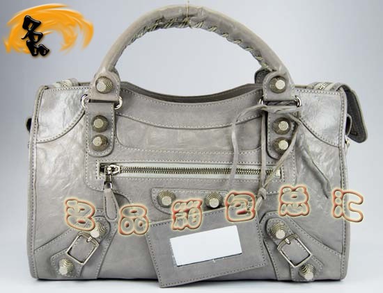 084332A 巴黎世家手提包 手提包 Balenciaga女包 進口羊皮時尚休閑女包 淺灰色