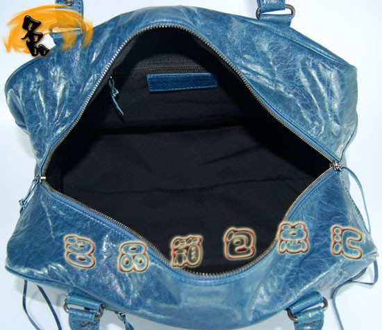 084355 進(jìn)口羊皮時(shí)尚休閑女包 Balenciaga女包 手提包 巴黎世家手提包 寶藍(lán)色
