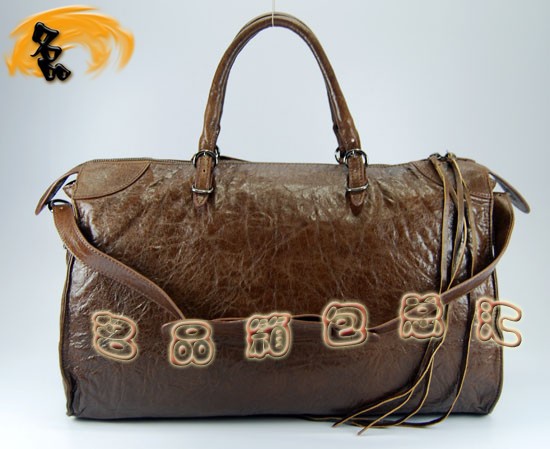 084340 Balenciaga機(jī)車包 單肩包 巴黎世家手提包 進(jìn)口羊皮 時尚女包 咖啡色