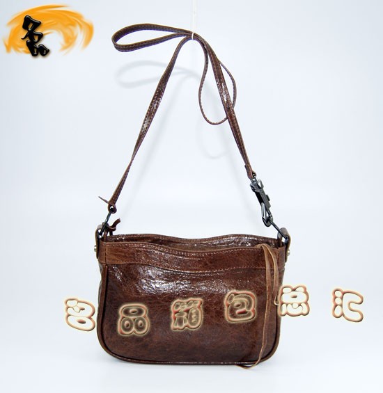 084980 進口羊皮時尚休閑女包 Balenciaga斜挎包 巴黎世家包 咖啡色